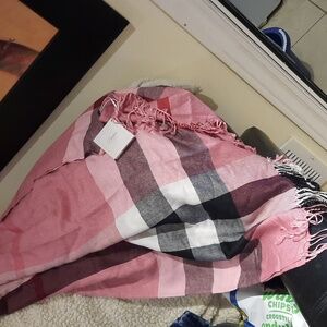 OVER SIZED DESIGNER INSPIRED SCARF WRAP PASHMINA CLASSIC SILK LIKE PINK GREY